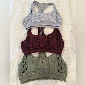 Nikibiki 3 pack Bralettes - Gray, Olive, Burgundy